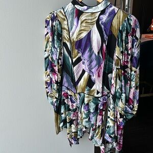 BCBG MaxAzria floral peplum shirt